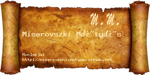 Miserovszki Mátyás névjegykártya